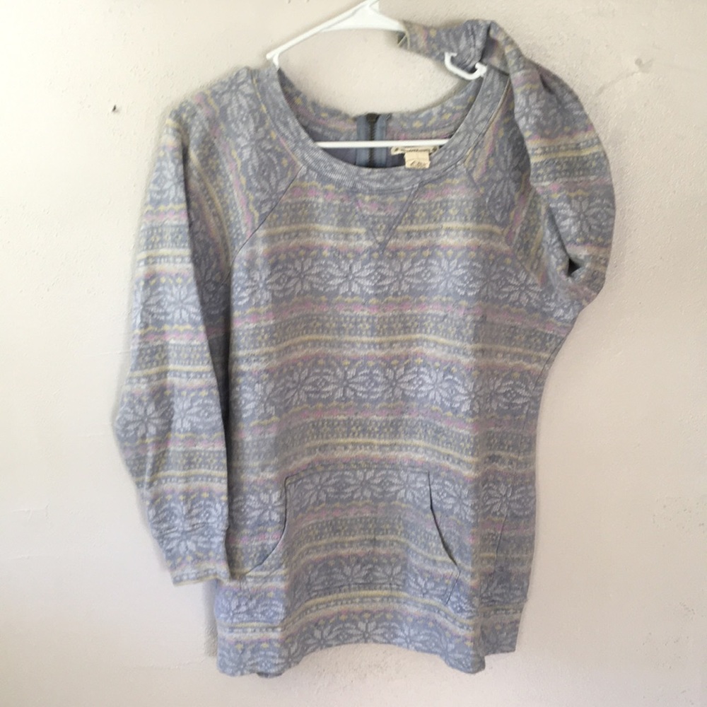 pastel snowflake design sweater